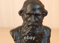 Statuette soviétique vintage du grand écrivain russe Léon Tolstoï sculpture URSS