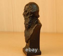 Statuette soviétique vintage du grand écrivain russe Léon Tolstoï sculpture URSS