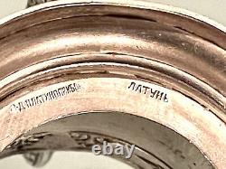 Support de tasse en verre de la NKVD KGB en argent plaqué, de style antique russe soviétique