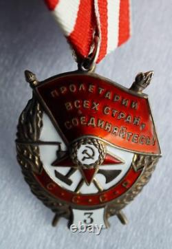TRÈS RARE Ordre soviétique russe de la Bannière rouge URSS ? 3 Avec le document