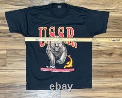 T-shirt VINTAGE KGB Union Soviétique URSS Communiste Marteau Ours Russe Taille 2XL