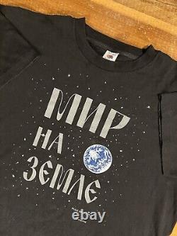 T-shirt vintage XL 'Russie des années 1990 Union soviétique URSS Paix sur Terre' Poutine Trump