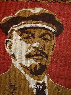 Tapisserie Soviétique Russe Ukrainien Portrait Lénine Tapis Tapis Gobelin Sgg Réalisme