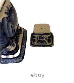 Théière vintage en porcelaine Gzhel soviétique/russe, signée par l’auteure A. R. Borisova, 9,5