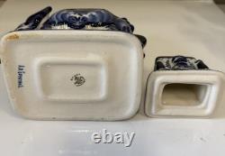 Théière vintage en porcelaine Gzhel soviétique/russe, signée par l’auteure A. R. Borisova, 9,5