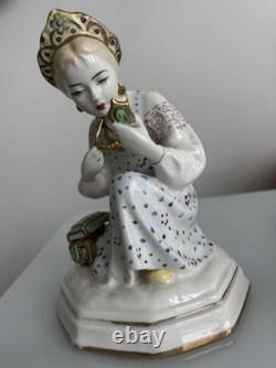 USSR Soviétique Russe LZFI 1960 RARE Boîte en Porcelaine Malachite Vintage 8