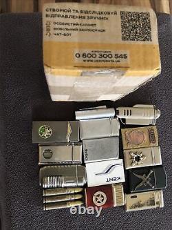 Unusual Vintage Soviet Urss Russe Ou Pocket Cigarette Lighter Lighters Lot