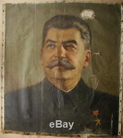 Urss Soviétique De Russie Ukraine Peinture À L'huile Portrait Staline Propagande Réalisme