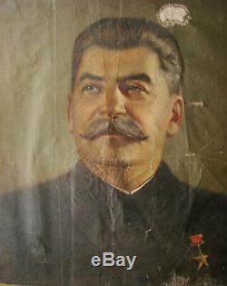Urss Soviétique De Russie Ukraine Peinture À L'huile Portrait Staline Propagande Réalisme
