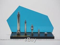 Urss Vintage Soviétique Spatiale Russe Rocket Modèle En Métal Fait Main Rare