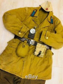 Veste D'uniforme Soviétique (l) + Chapeau + Ceinture + Sac + Lampe De Poche Style Ww-2