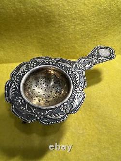 Vintage 1960s Soviet Russian USSR 875 ARGENT, Passoire à thé dorée 55 grammes #0157