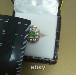 Vintage Exquise Ring Russie Soviet Urss Bijoux Or 14k 585 Star Cabochon