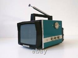 Vintage Mini Télévision Electronica Ba-100 Soviet Russe Space Age Design Tv