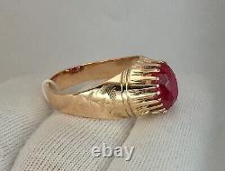 Vintage Original Soviet Rose Russe Ruby Ring 583 14k Urss, Russie Ruby Ring