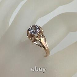 Vintage Original Soviet Russian Alexandrite Rose Gold Ring 583 14k Urss