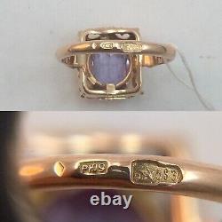 Vintage Original Soviet Russian Alexandrite Rose Gold Ring 583 14k Urss