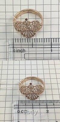 Vintage Original Soviet Russian Rose Gold Ring 583 14k Urss, Anneau D’or Russe