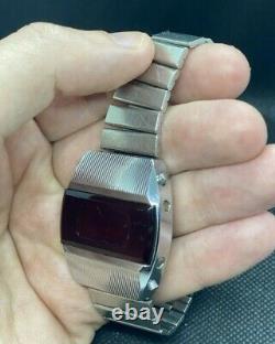 Vintage Pulsar Elektronika 1 First Russian Ussr Digital Red Led Wrist Watch