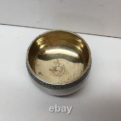 Vintage Sel russe soviétique de l'URSS en argent sterling 875 avec bain de, 39g poinçonné