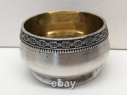 Vintage Sel russe soviétique de l'URSS en argent sterling 875 avec bain de, 39g poinçonné
