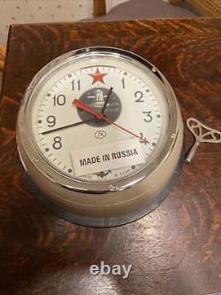 Vintage Soviet De Russie Sous-marine Clock 9 Avec Rare De Travail Clés