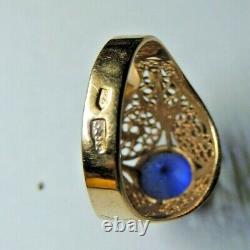 Vintage Soviet Russian 583,14k Solid Gold Ring Taille 10