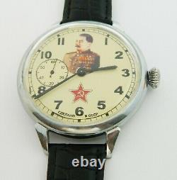 Vintage Urss Russe Soviétique Poignet Mécanique Montre Zim Chk-6 Staline #255