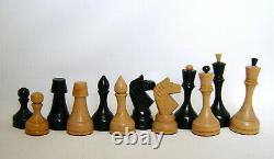 Vintage Ussr Wooden Chess Set Board 40x40 CM Gros Échecs Russes! Ensemble Complet