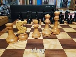 Vintage Wood Soviet Jeu D'échecs Russe 3 7/8 Staunton Vers 1960's 1970's