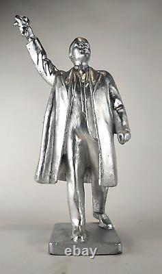Vtg Russie Chef Communiste Soviétique Lenin Statue En Métal Buste Sculpture Urss 1970s