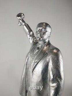 Vtg Russie Chef Communiste Soviétique Lenin Statue En Métal Buste Sculpture Urss 1970s