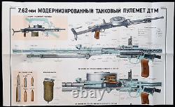 Ww2 Armée Soviétique Russe 7,62 MM Tank Machine Gun Dtm Rare Affiche Militaire Ussr