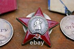 Ww2 Médailles Russes Ordre De Combat Russe Soviétique Original Red Star +2 Médailles