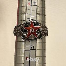 ( russe) Bague en argent 875 testée de la marine militaire de l'URSS CCCP Union soviétique Vtg